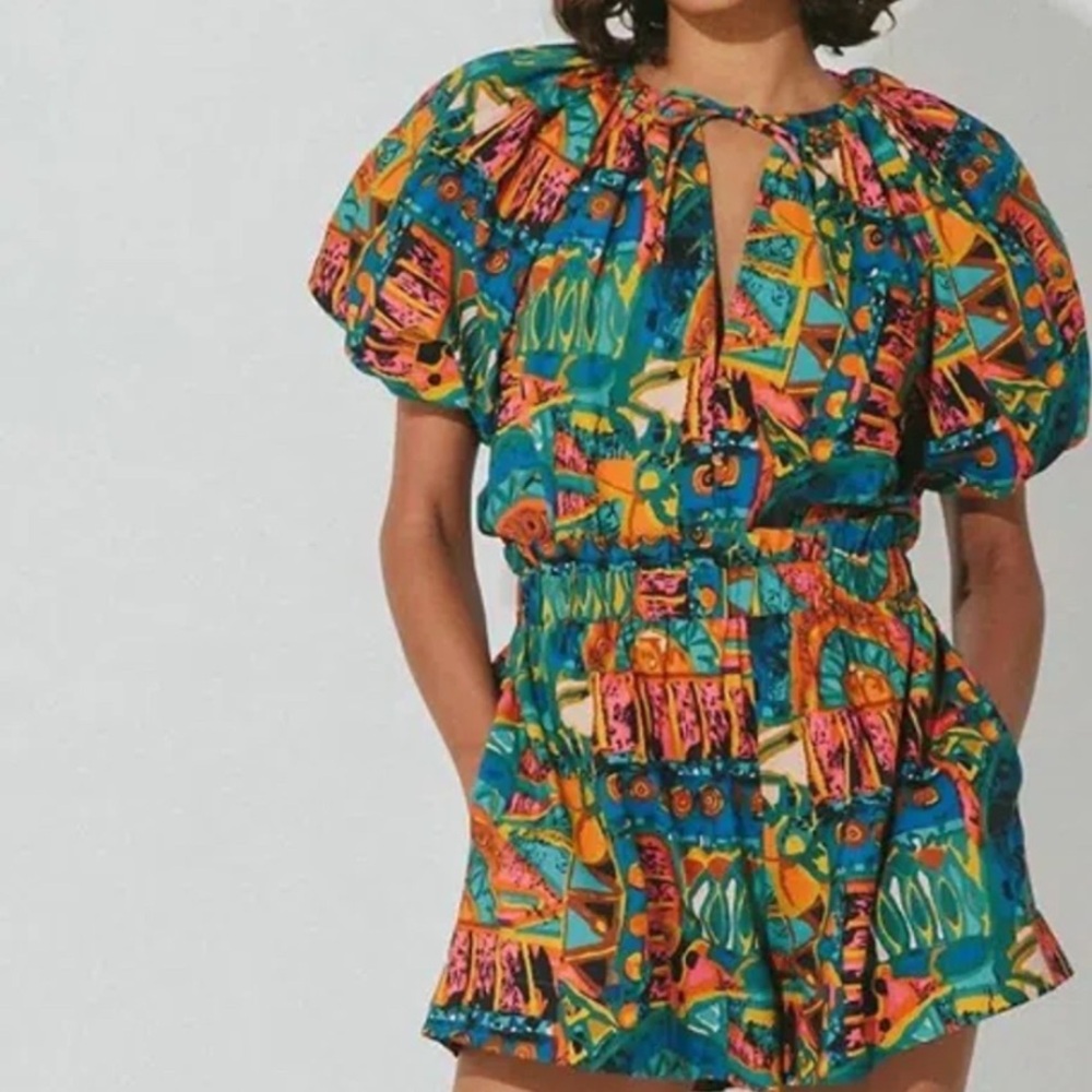 Cleobella Kai Set Multicolor Bohemian Top & Shorts - Size M